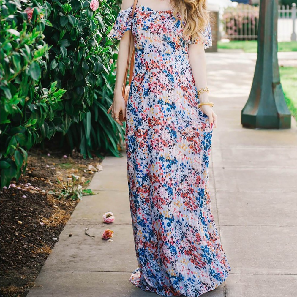 EUC REVOLVE DEVLIN BETH DRESS PAINTED FLORAL
